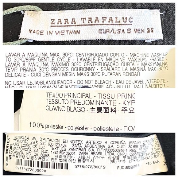 Zara‎ Trf embroidered black mesh mini dress size S - Picture 9 of 10